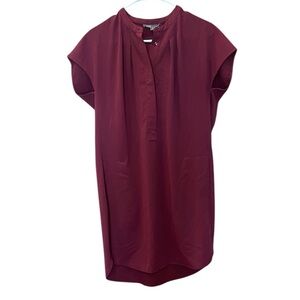 Vince Burgundy Shift Silk Dress Sz S